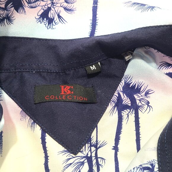 Men's BC Collection Medium Island Gradient Palm Tree Hawaiian Casual Shirt - Picture 5 of 11